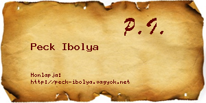 Peck Ibolya névjegykártya
